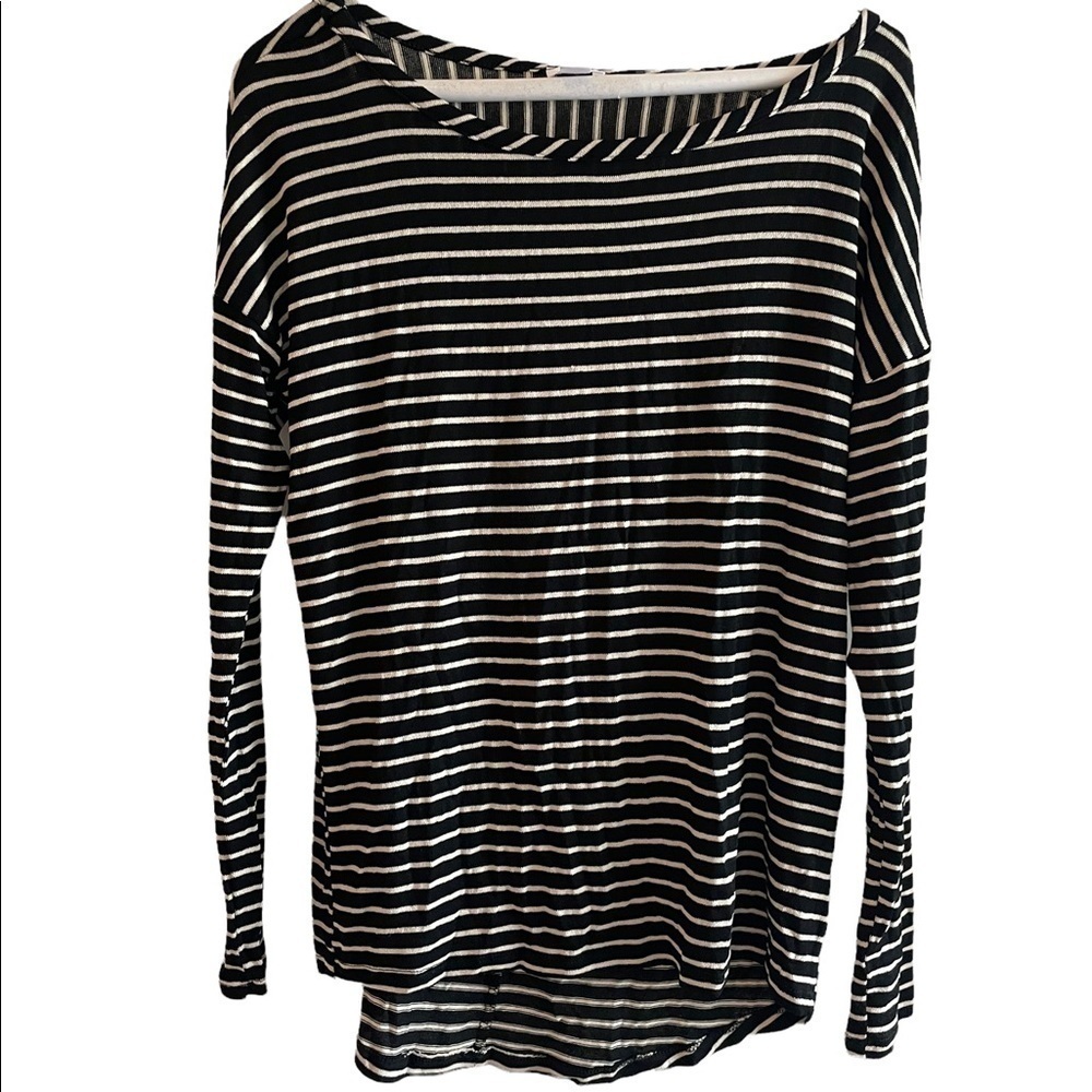 Nordstrom BP black and white striped long sleeve shirt